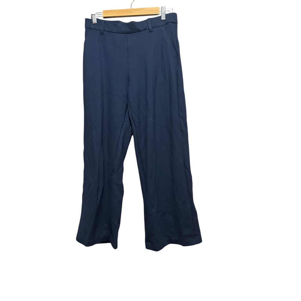 Lee Trousers Women 6 Short Navy Blue Excellent Wide Leg Stretch Workwear Pants